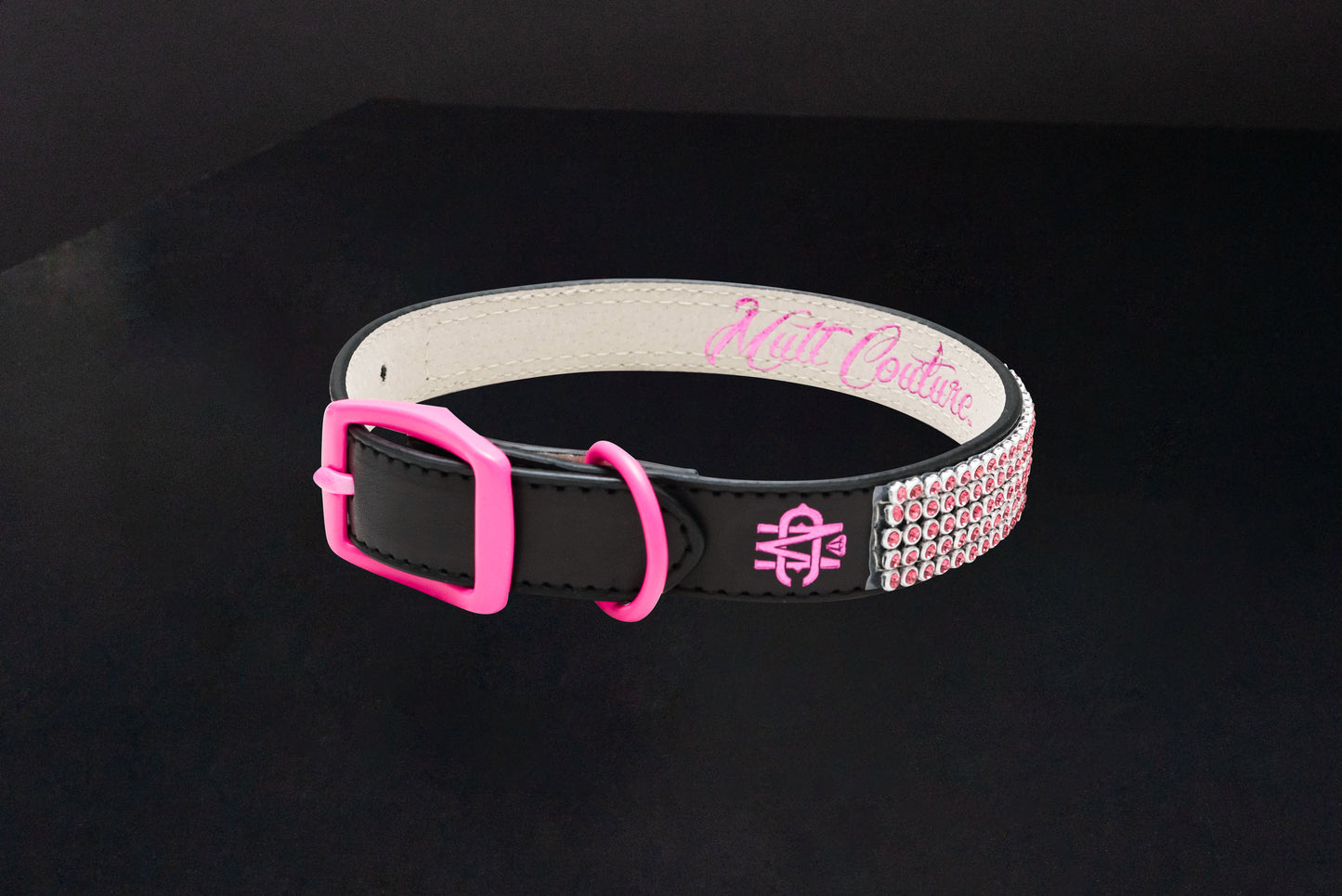 Pink Diamond Leather Collar