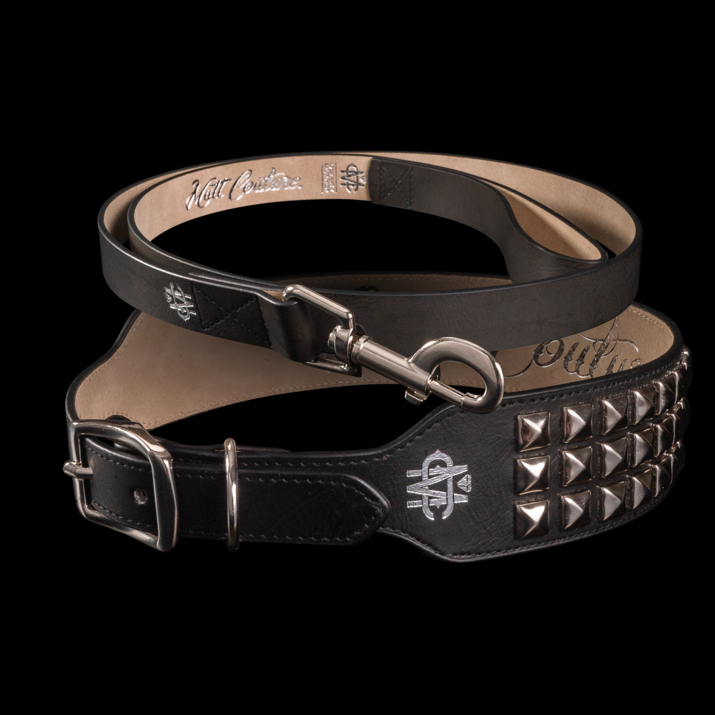 Chrome Studded Dog Walk Set