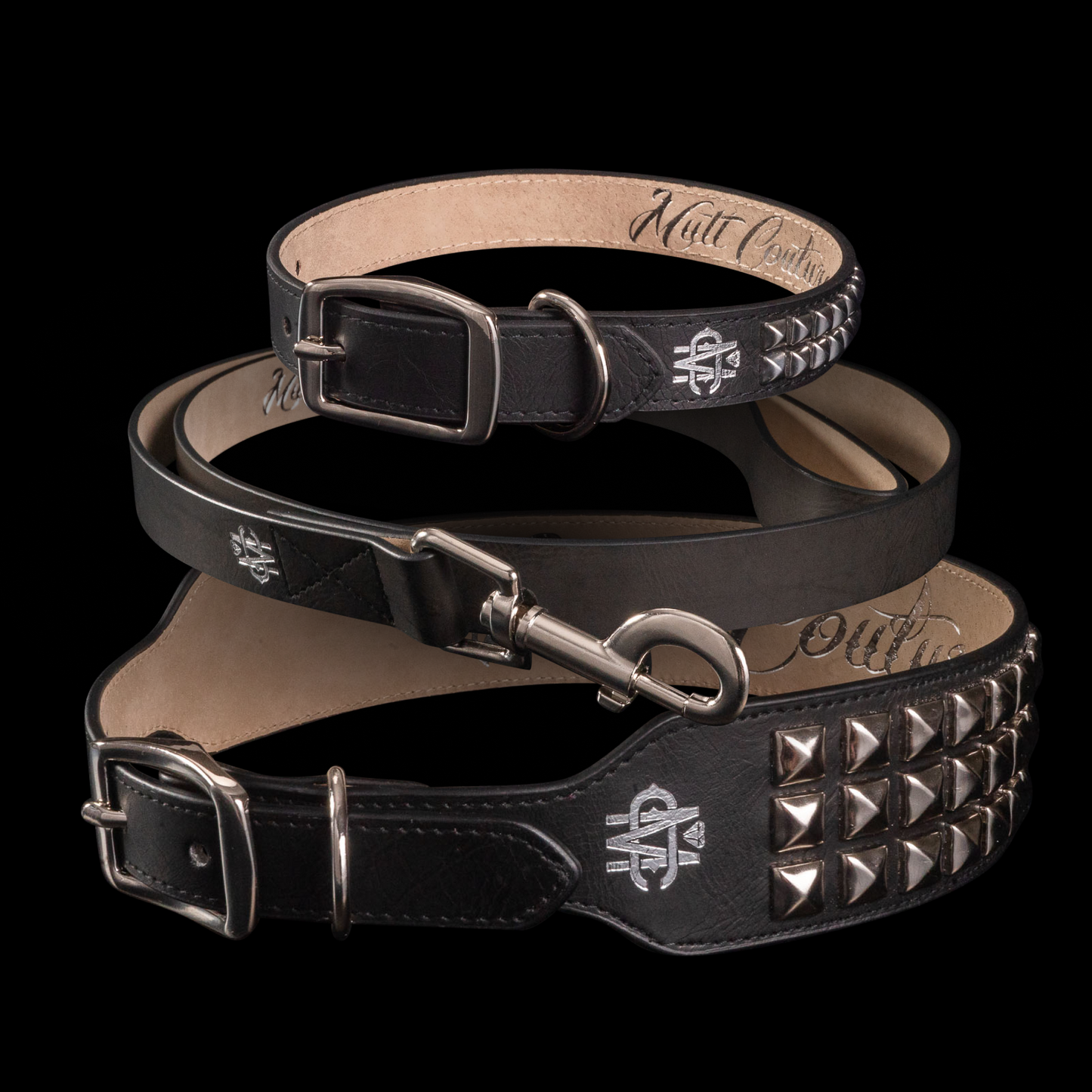 Chrome Studded Dog Walk Set