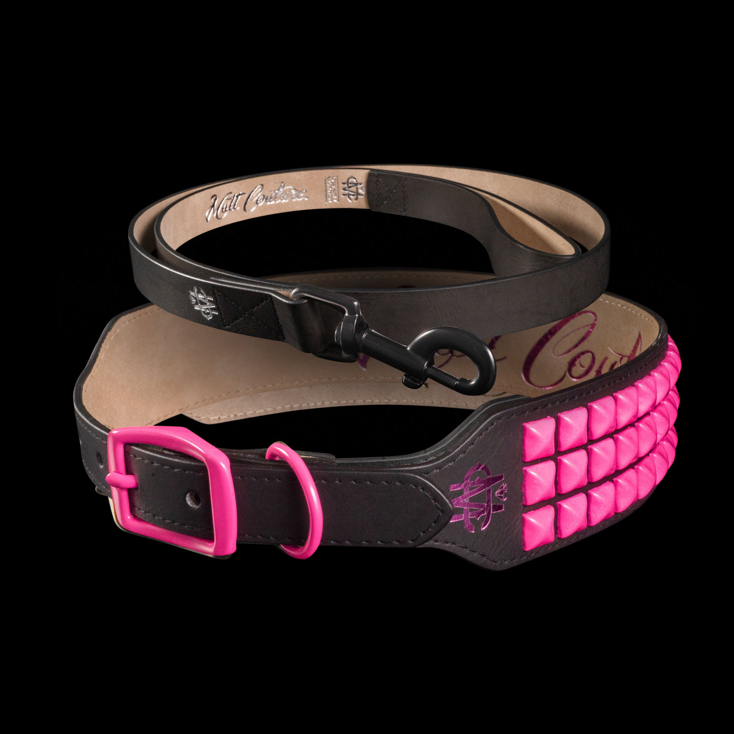 Pink Studded Dog Walk Set