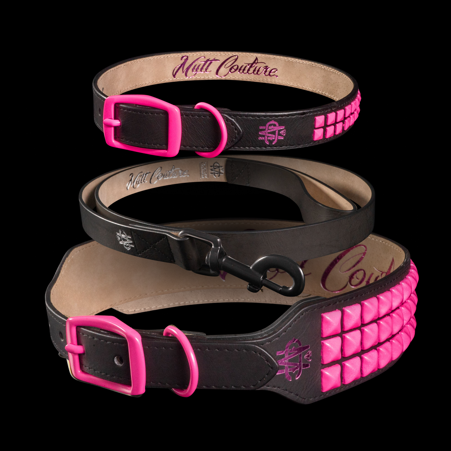 Pink Studded Dog Walk Set