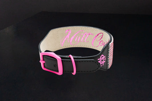 Pink Diamond Leather Collar