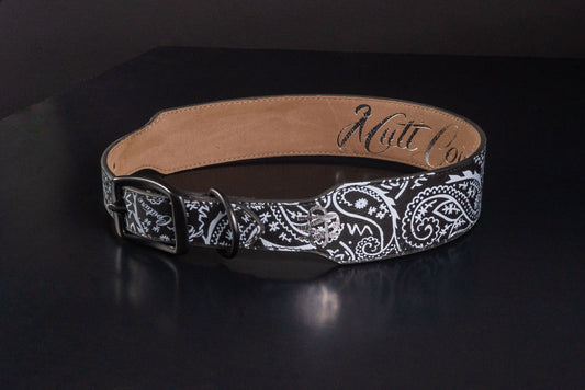 Black Bandana Leather Dog Collar