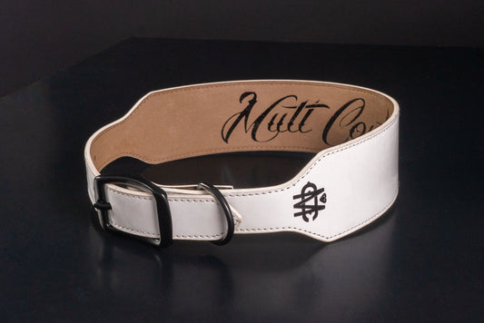 White Patent Leather Dog Collar