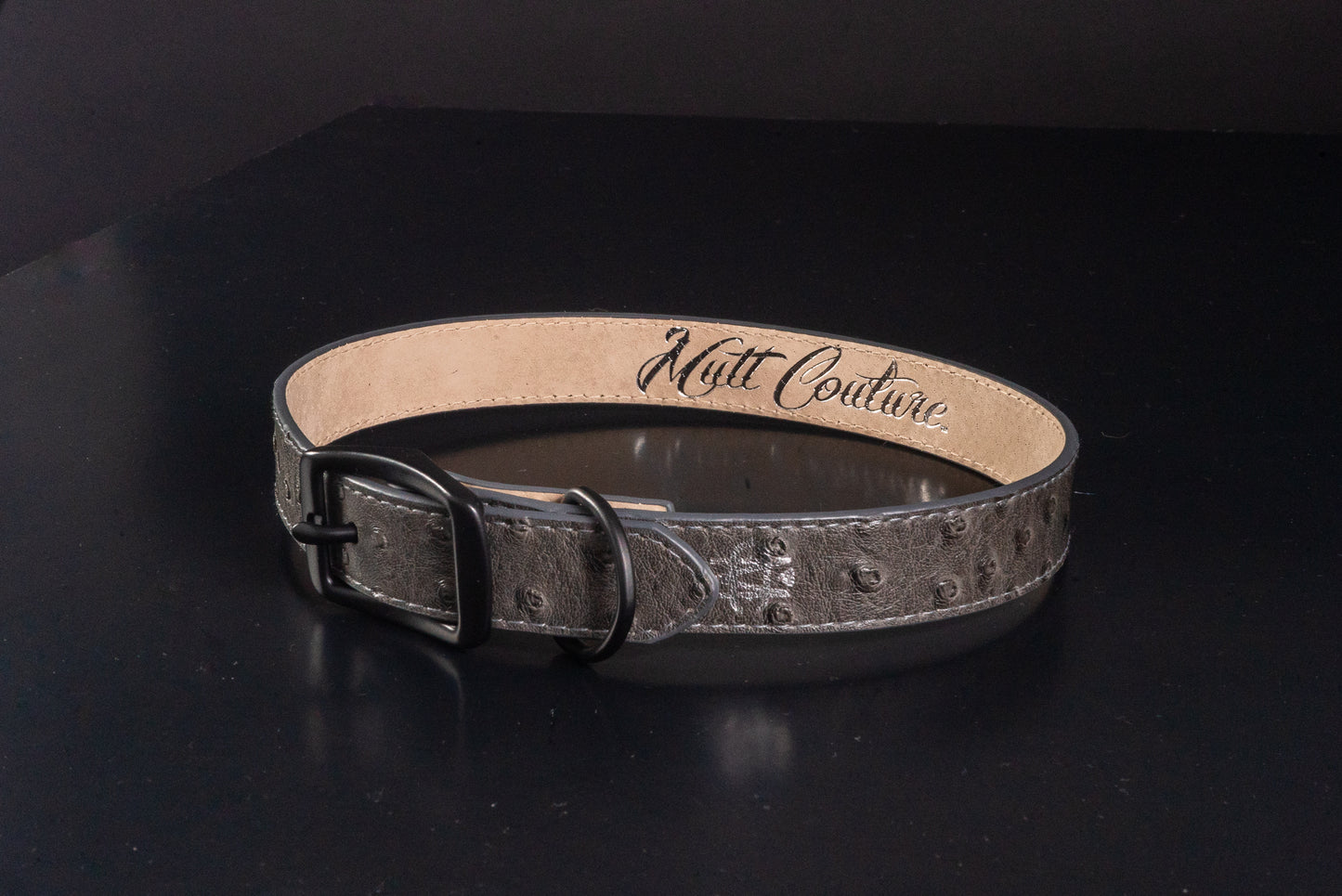 Faux Ostrich Skin Leather Collar