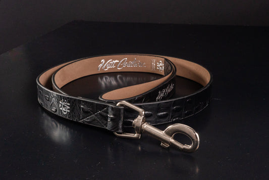 Black Croc Designer Dog Leash