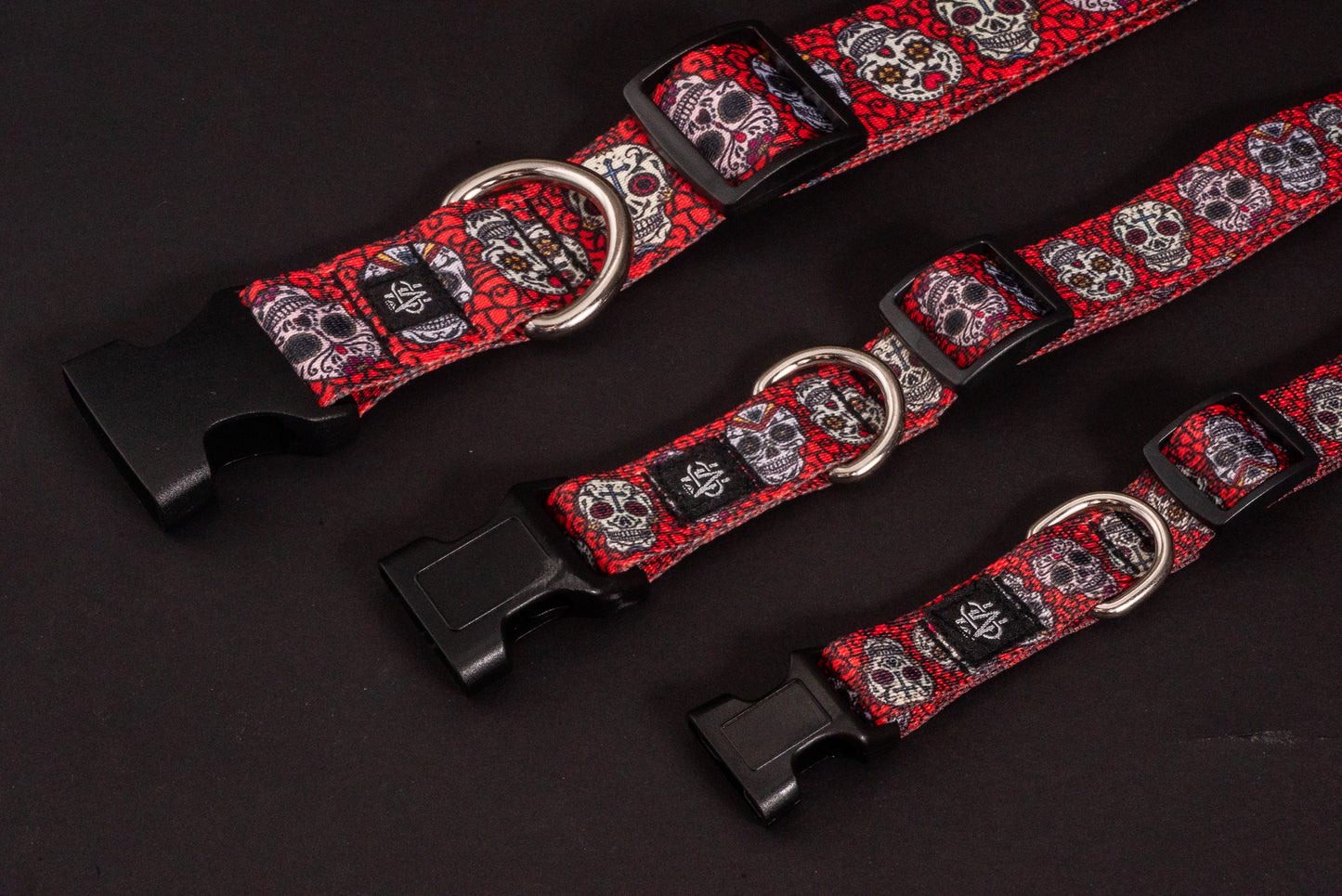 Red Sugar Skulls Nylon Collar