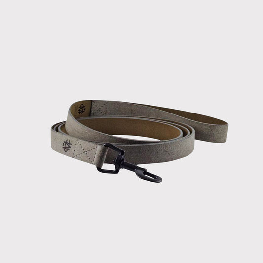 Grey Denim Leather Dog Leash